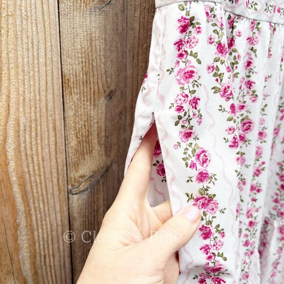 Gal Meets Glam Rosie Dress Size 8 Floral Maxi Dress Pink Rose Ruffle - Picture 6 of 17